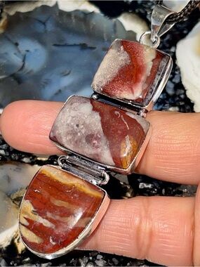 Beautiful Radiolaite Mookaite Pendant 3”